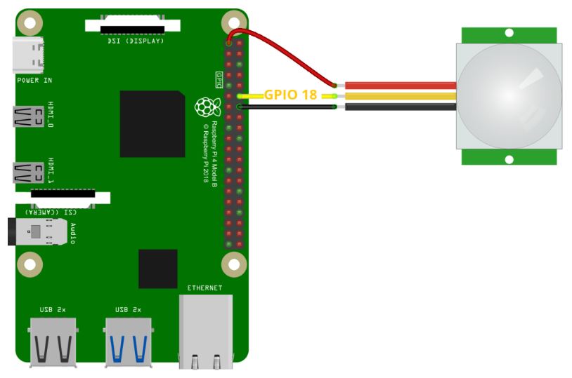 Wiring a PIR Motion to RPi Pinout